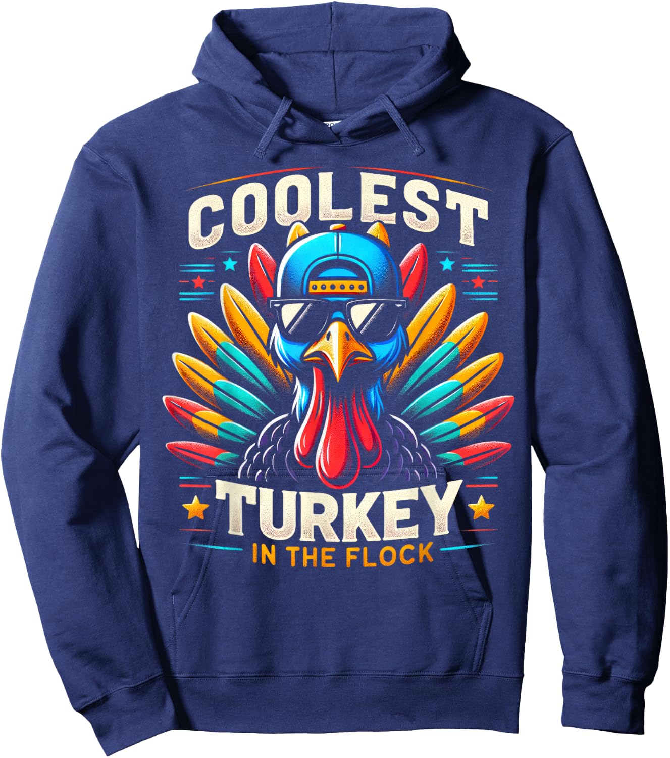 Thanksgiving Shirt For Boys Kids Toddlers Coolest Turkey Hoodie - Hoodie | Navy