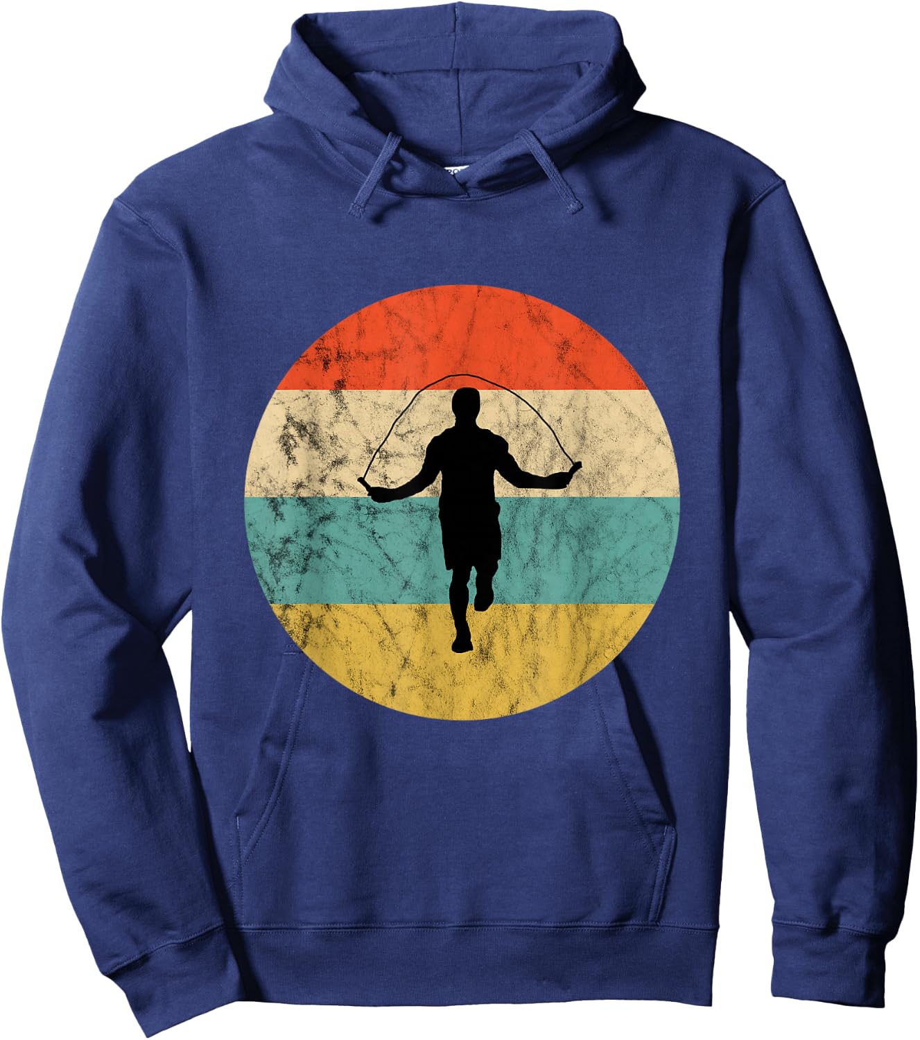 Skipping Rope Retro Vintage Sunset Rope Bouncing Hoodie - Hoodie | Navy