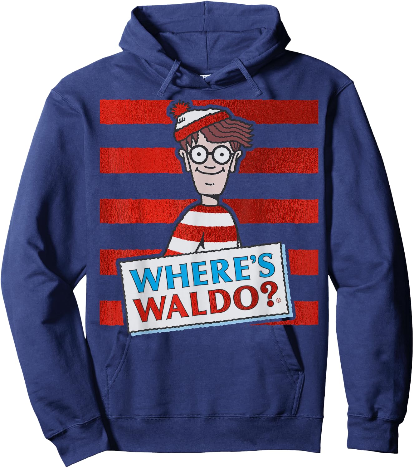 Where's Waldo Waldo Stripes Hoodie - Hoodie | Navy