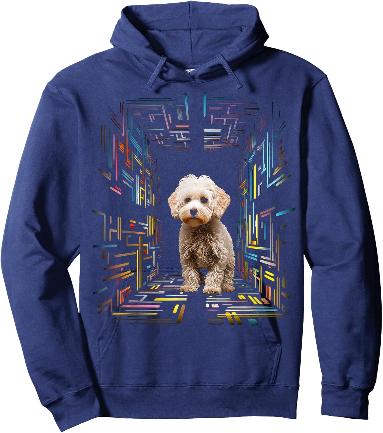 Poodle Dog Colorful Mandala Animal Pet Art Graphic Poodle Hoodie - Hoodie | Navy