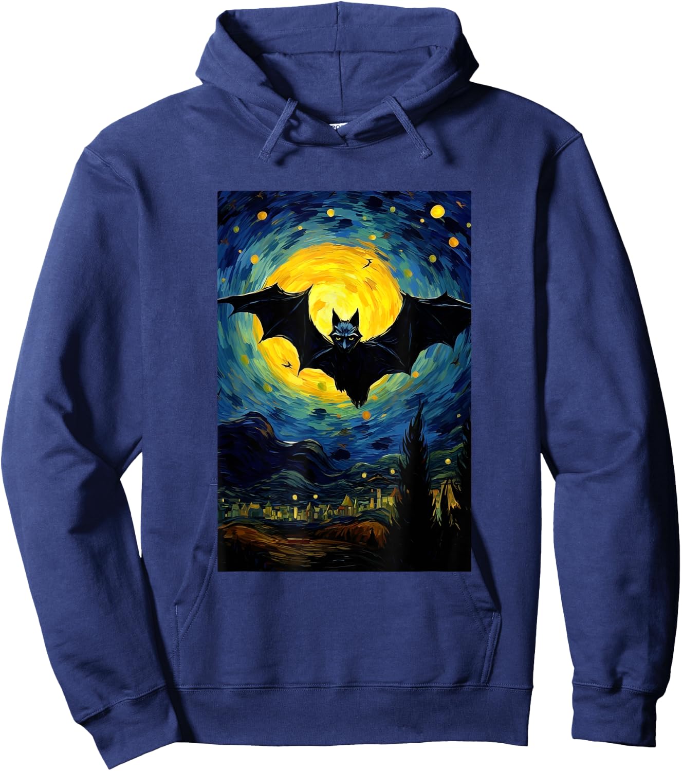 Bat Moon Costume Halloween - Van Gogh Style - Starry Night Hoodie - Hoodie | Navy