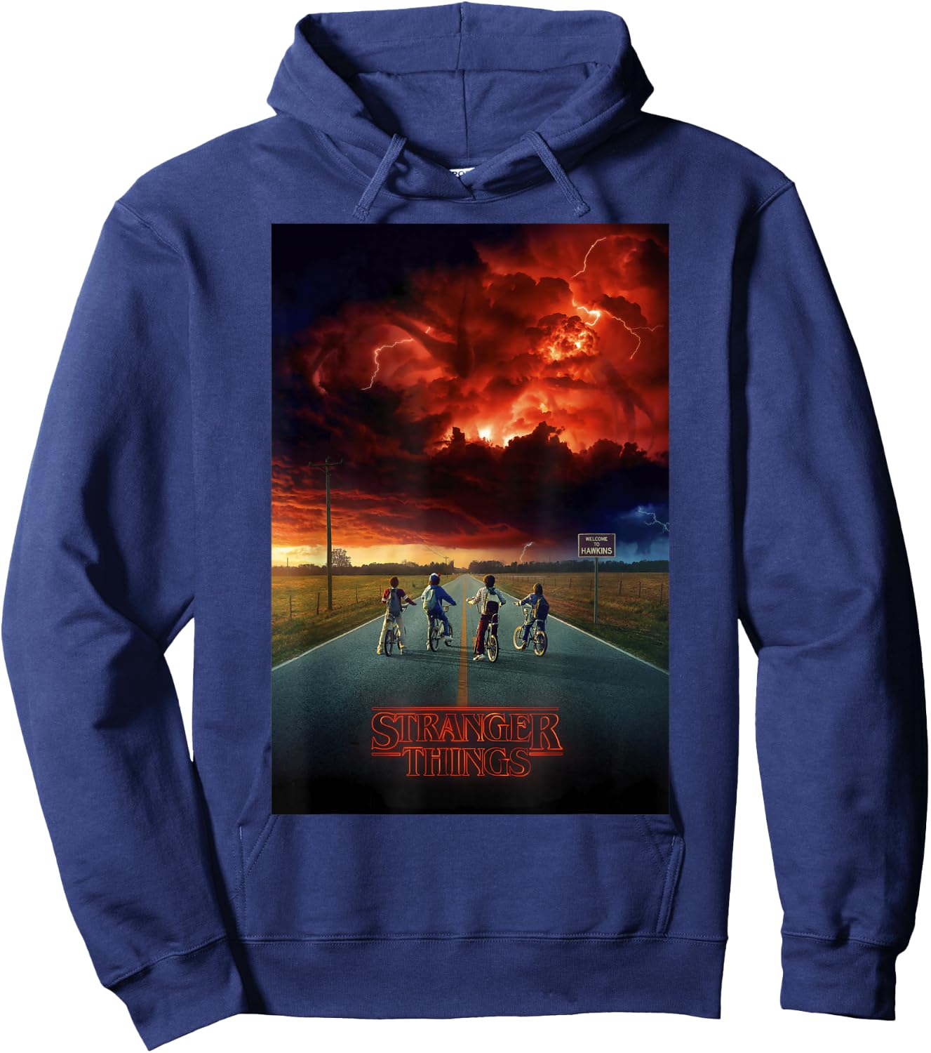 Stranger Things Demogorgon Cloud Poster Hoodie - Hoodie | Navy