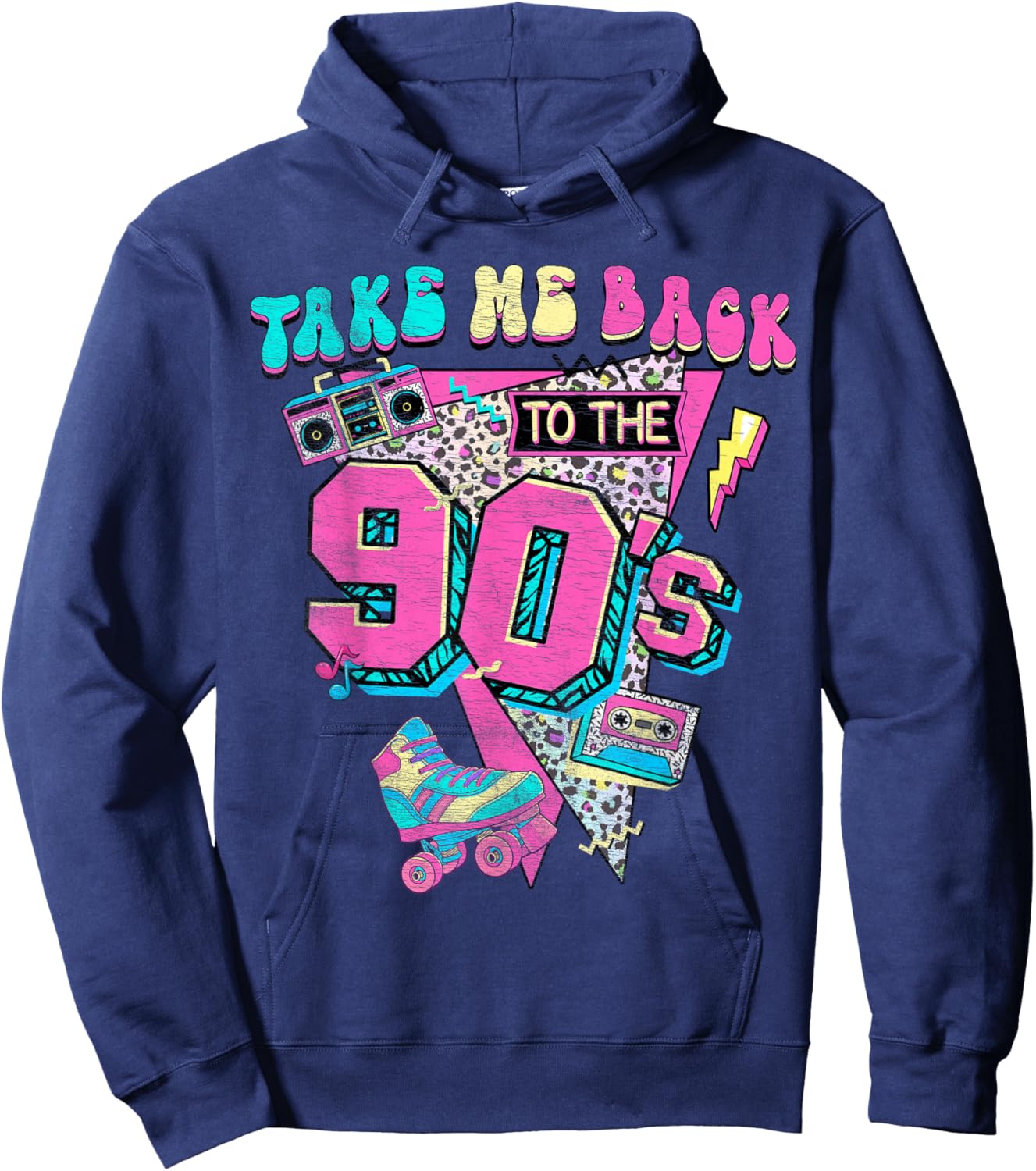 Take Me Back To The 90's Gen X Baby Boomers Vintage 1990's Hoodie - Hoodie | Navy