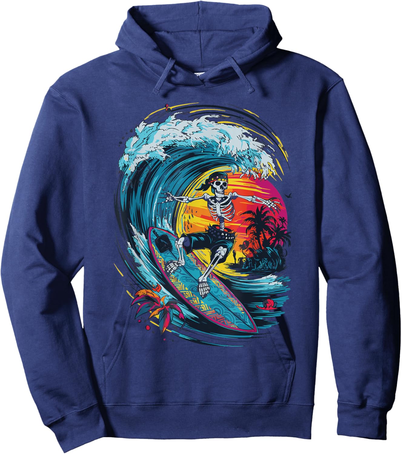 Skeleton Surfing Hoodie - Hoodie | Navy