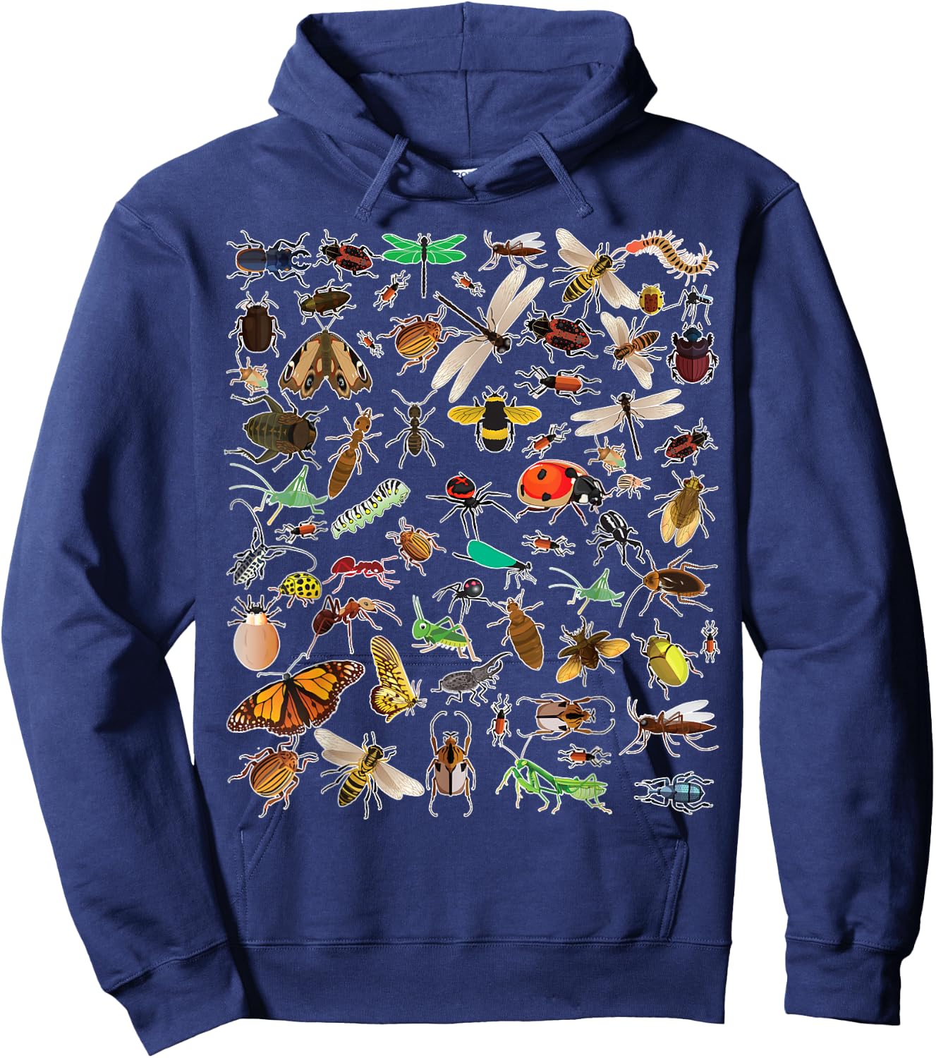 Cool Lots Of Bugs | Funny Insect Lover Entomologist Boy Gift Hoodie - Hoodie | Navy