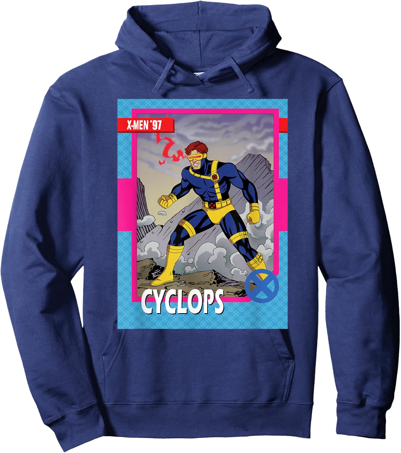 Marvel Studios X-Men '97 Cyclops Retro Trading Card Hoodie - Hoodie | Navy