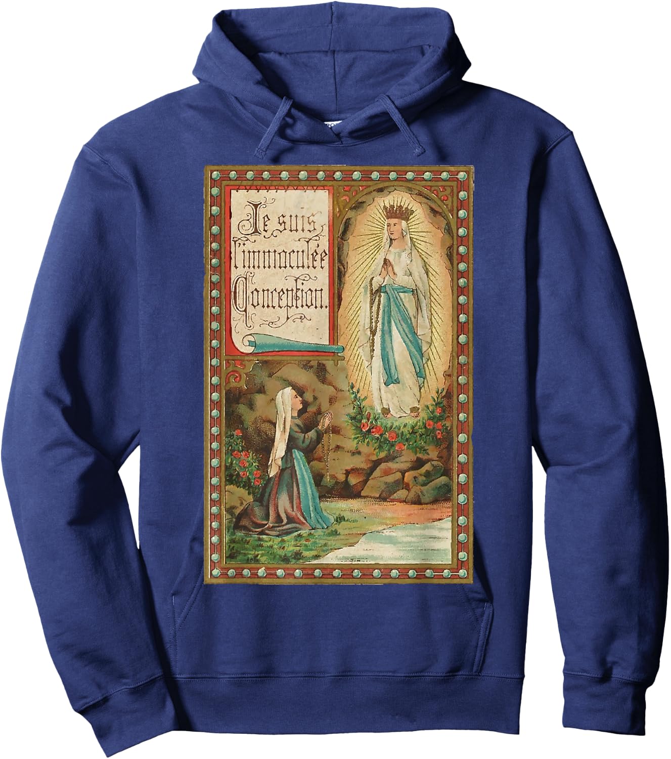 Immaculate Conception of Our Lady Lourdes Hoodie - Hoodie | Navy