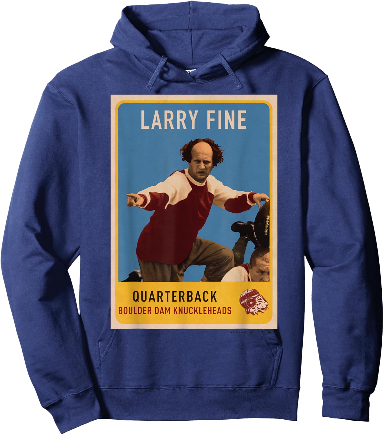 The Three Stooges - Men's Adult Black Football Cartoon Hoodie - Hoodie | Navy