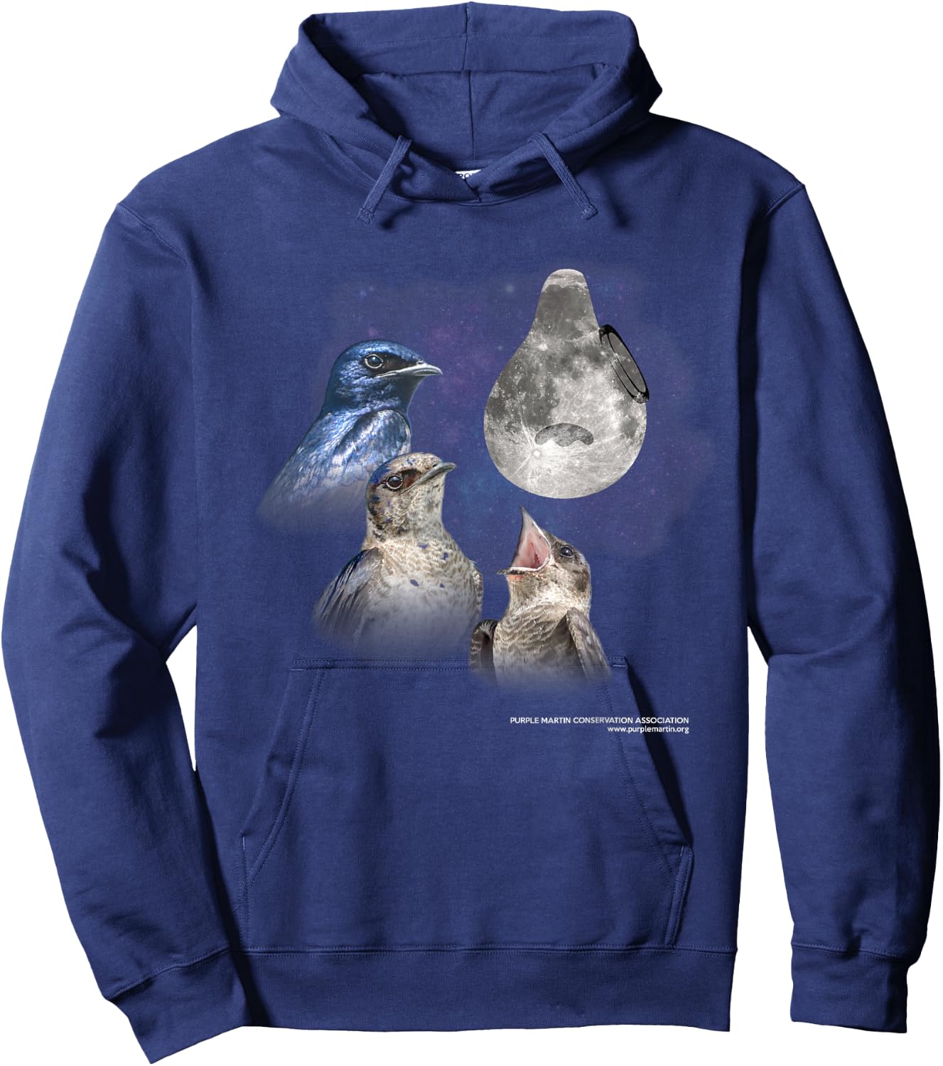 Three Martin Moon - Purple Martin Hoodie - Hoodie | Navy