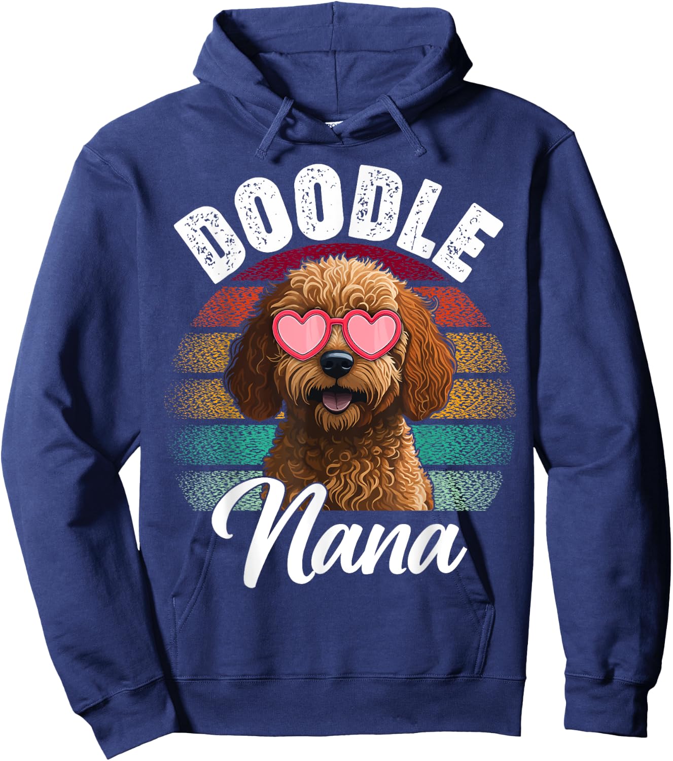 Retro Doodle Nana Goldendoodle Dog Lover Mothers Day Women Hoodie - Hoodie | Navy