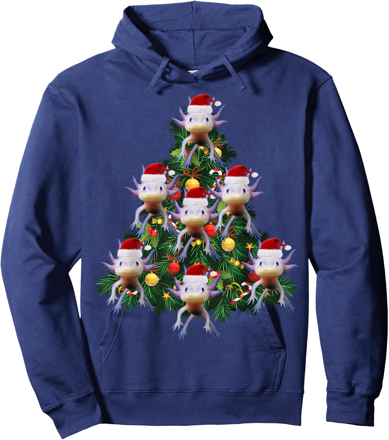 Axolotl Christmas Tree Edition: Gift Axolotl Lovers Hoodie - Hoodie | Navy