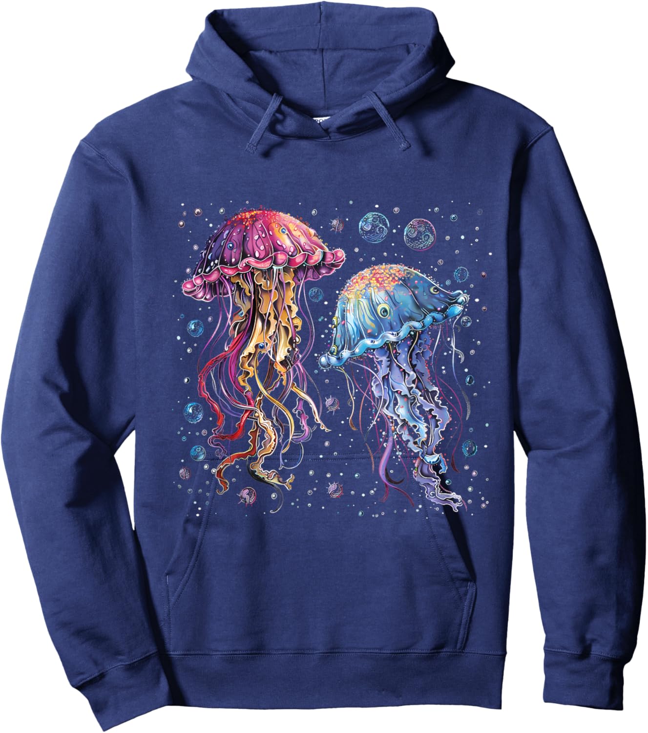 Jellyfish Artwork Motif Sea Ocean Animal Jellyfish Lover Hoodie - Hoodie | Navy