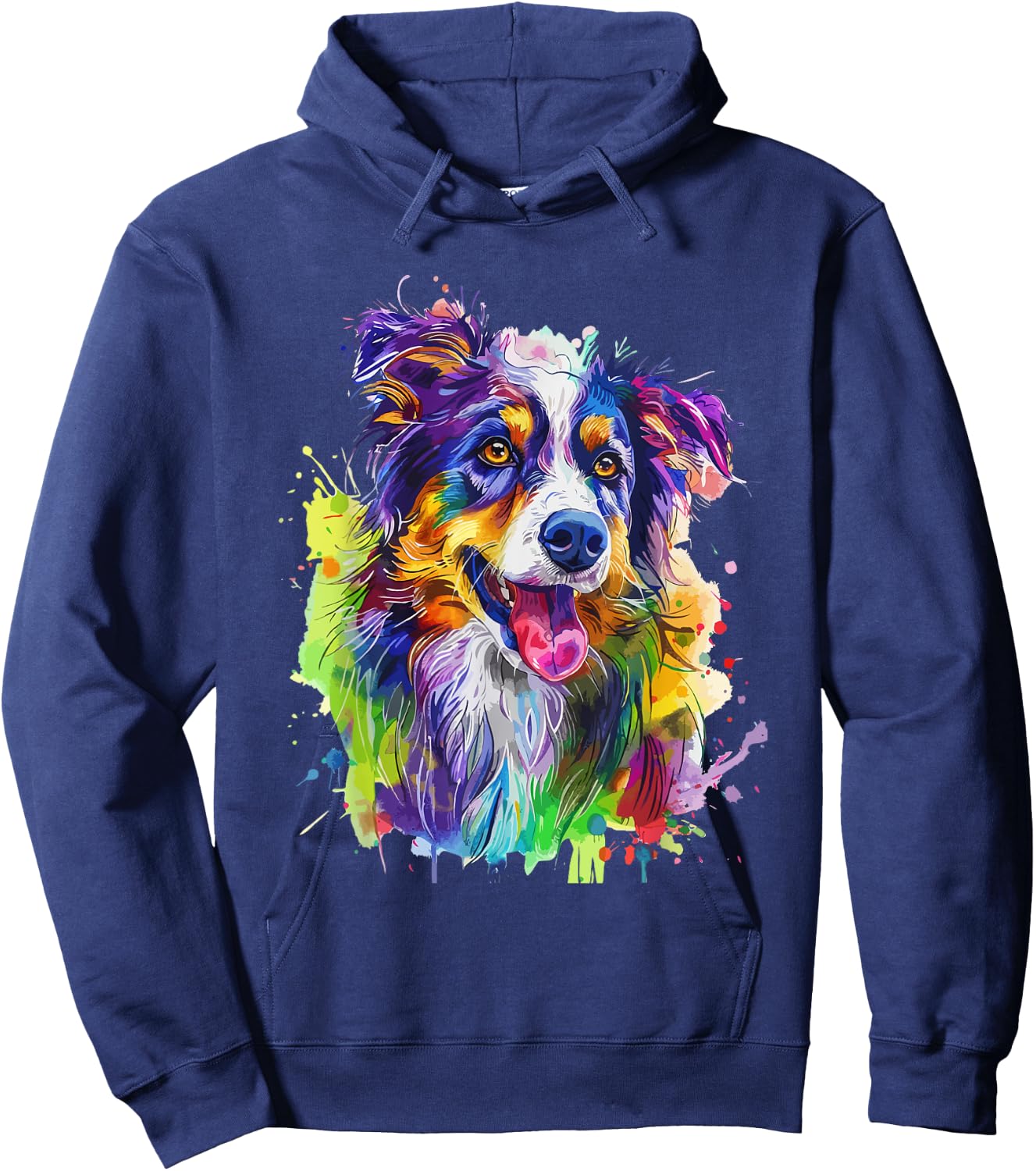 Australian Shepherd Lovers Pop Art Australian Shepherd Dog Men Women Kids Hoodie - Hoodie | Navy