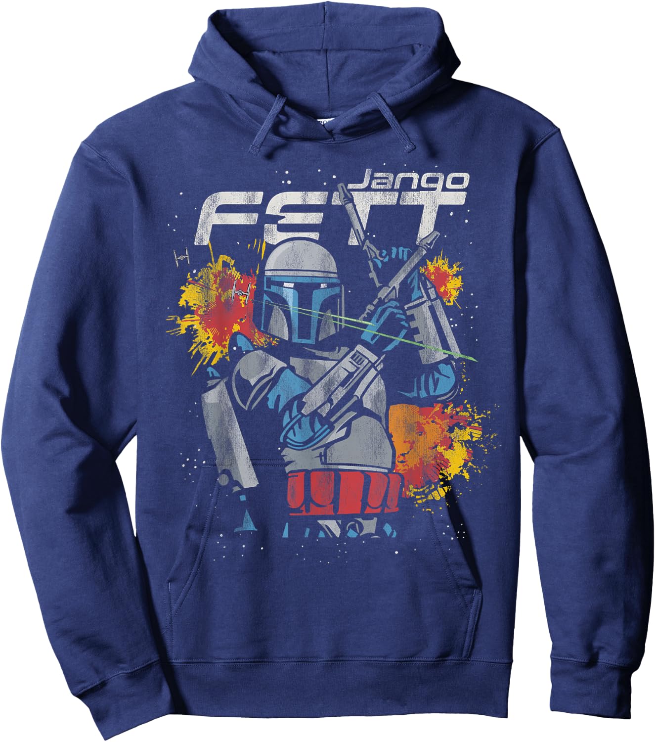 Star Wars Jango Fett Hero Blasters Mandalorian Prequel Hoodie - Hoodie | Navy