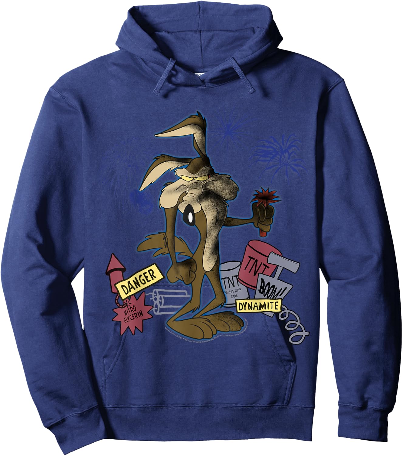 Looney Tunes Wile E. Coyote TNT Portrait Short Sleeve Hoodie - Hoodie | Navy