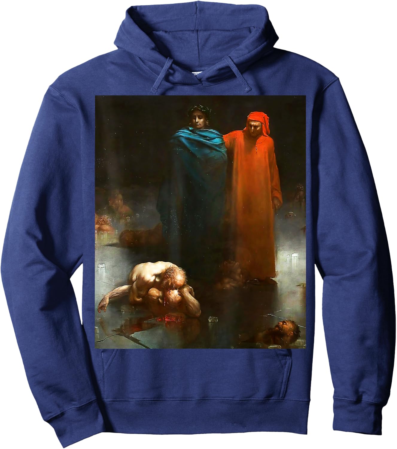 Urban Empyre Dante and Virgil in the Ninth Circle of Hell Gustave Dore Hoodie - Hoodie | Navy