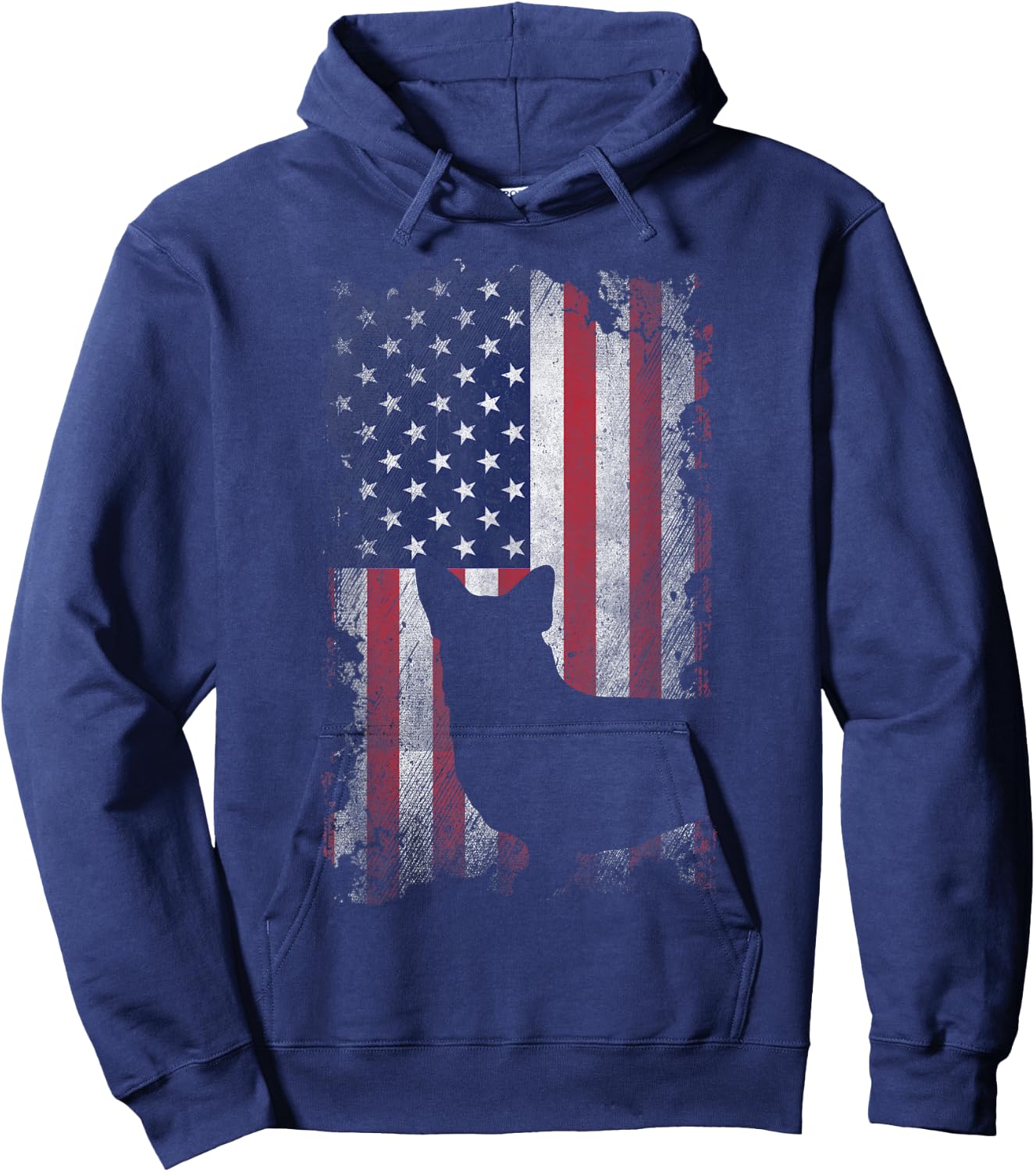Patriotic Corgi American Flag USA Cute Cool Corgi Dog Lover Women Kids Men Hoodie - Hoodie | Navy
