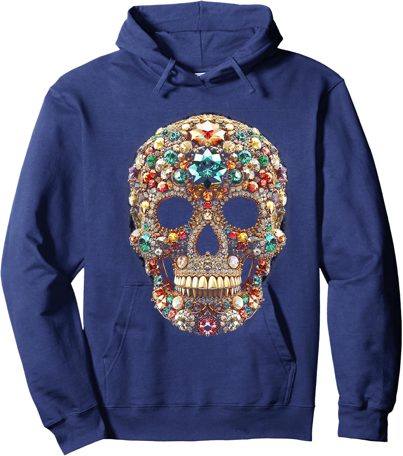 Vintage Shining Diamonds Luxury Antique skull Funny Gift Hoodie - Hoodie | Navy
