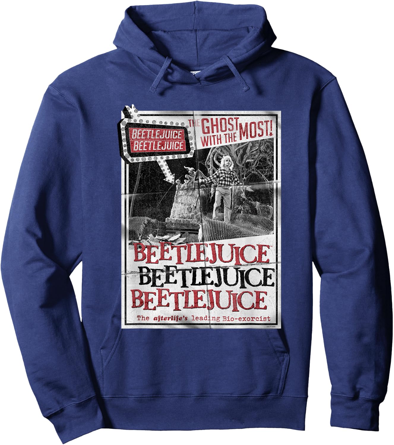 Beetlejuice Vintage Retro Ghost With The Most Faded Flyer Hoodie - Hoodie | Navy