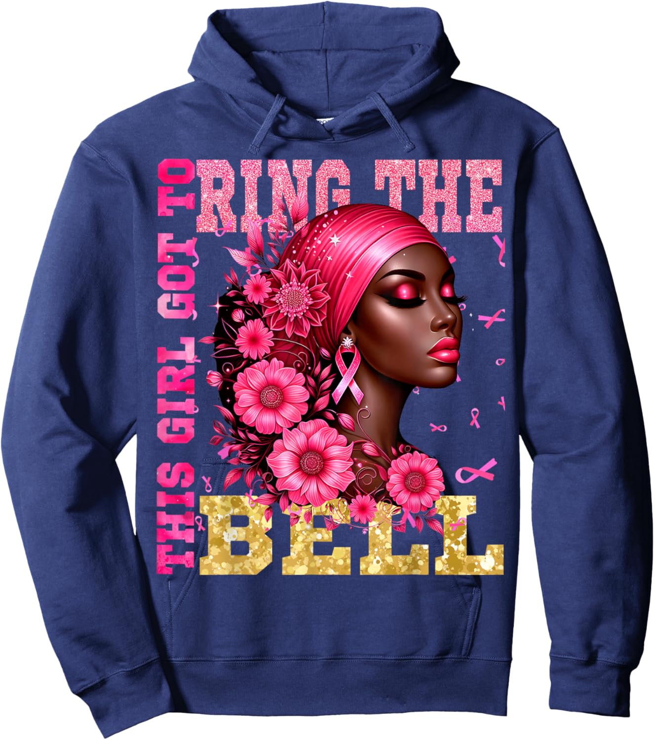 Breast Cancer Awareness Chemo This Girl Got to Ring the Bell Hoodie - Hoodie | Navy
