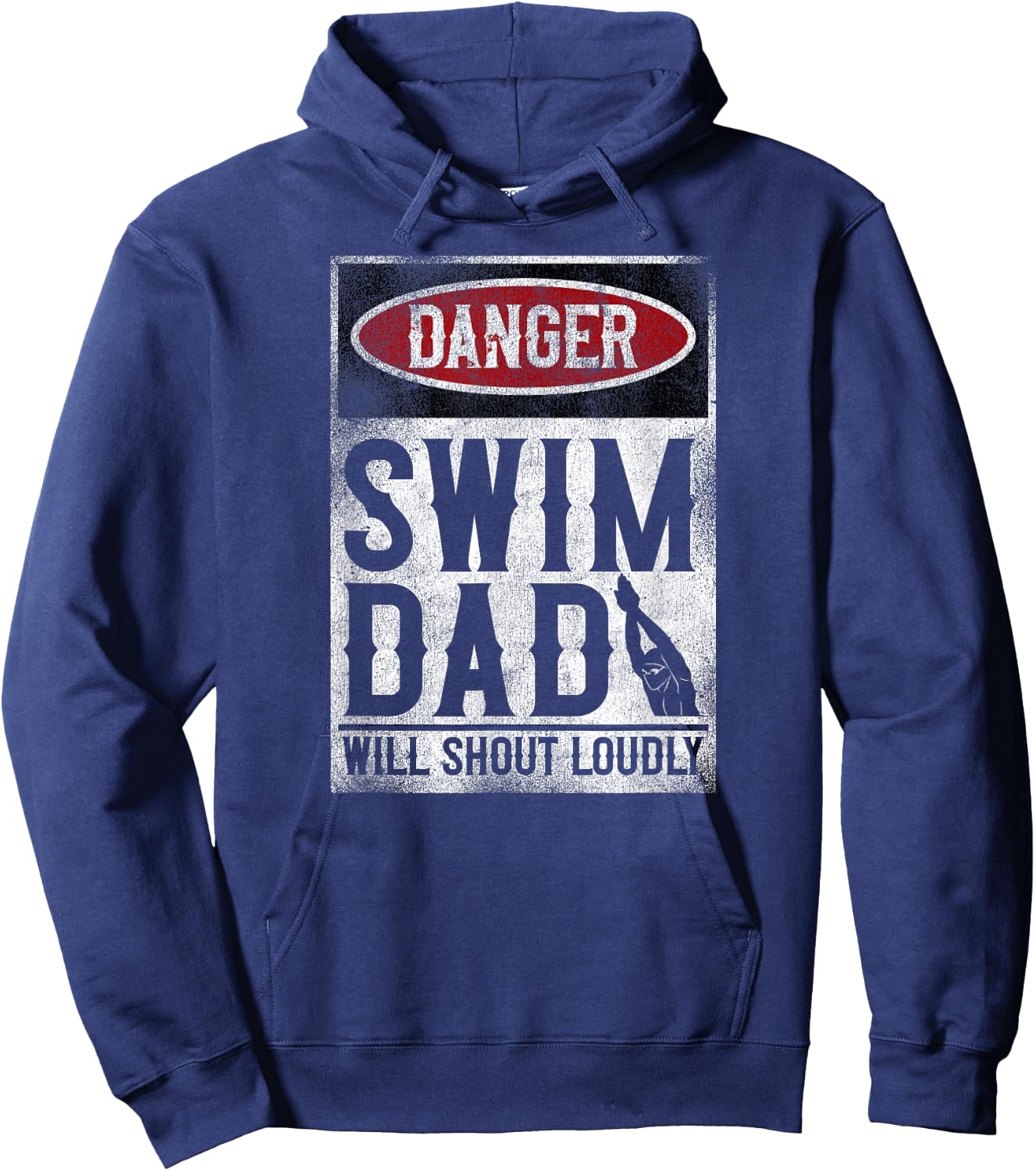 Swimming Swimmer DANGER Swim Dad Hoodie - Hoodie | Navy