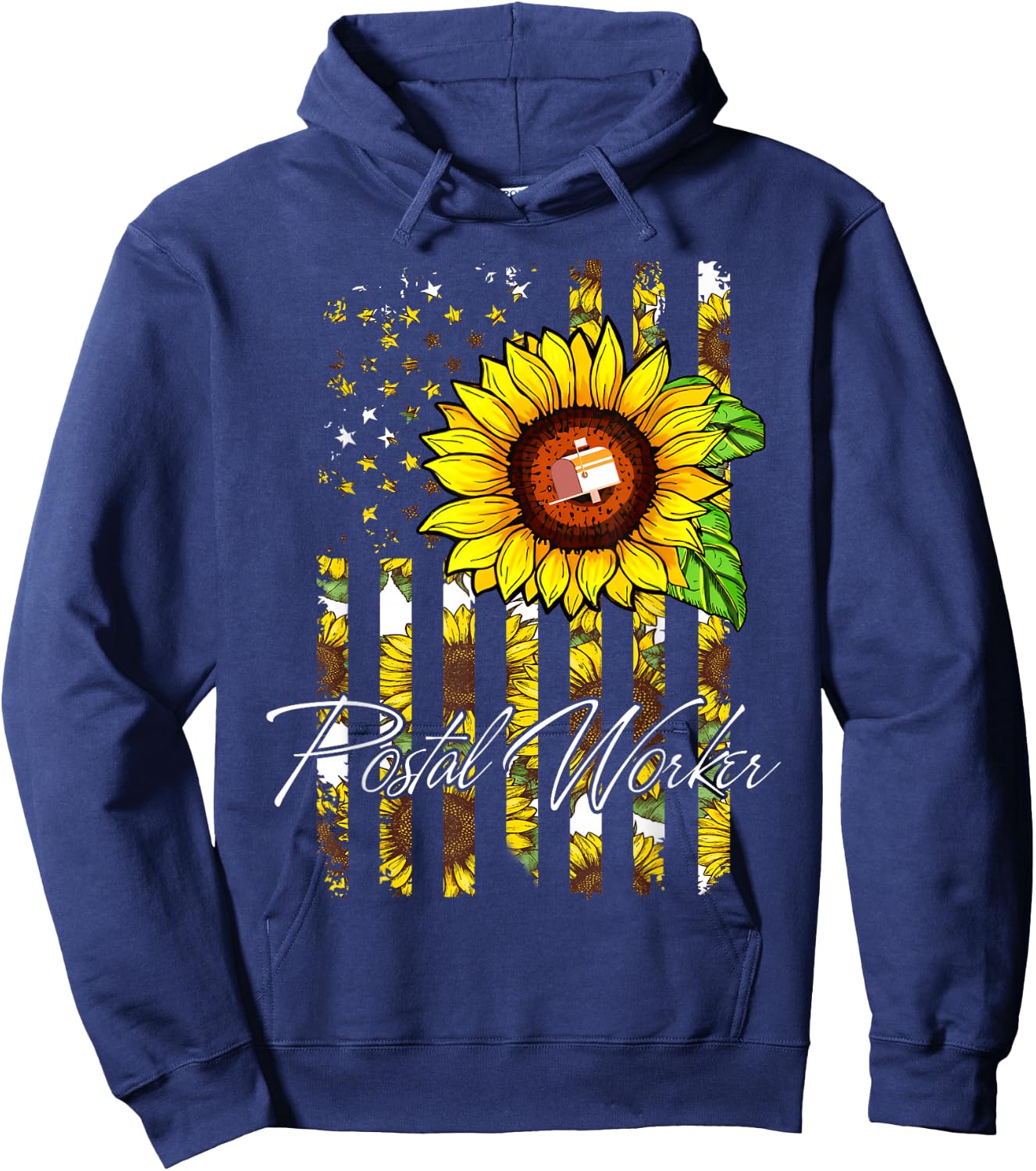 Postal Worker Sunflower Funny Gifts Hoodie - Hoodie | Navy