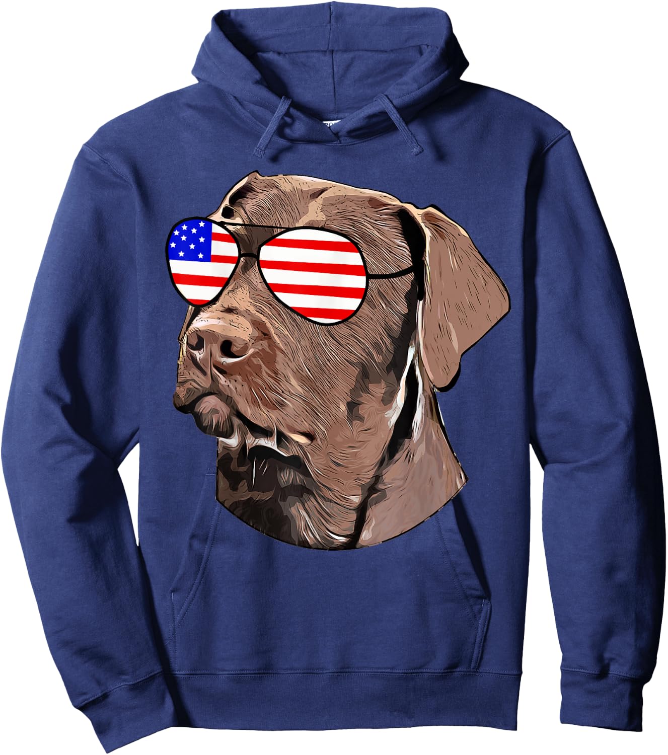 Chocolate Lab Gifts American Flag Sunglasses Dog Lover Gifts Hoodie - Hoodie | Navy