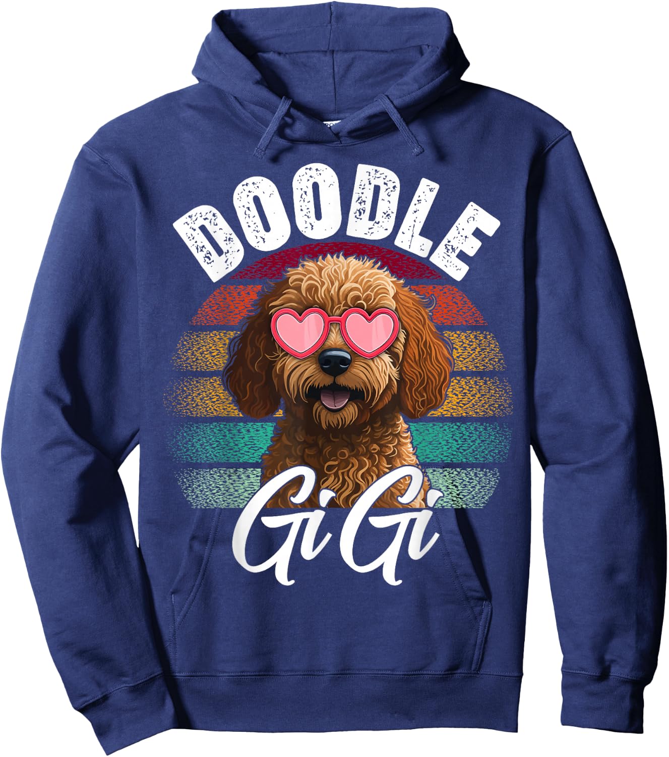 Retro Doodle Gigi Goldendoodle Dog Lover Mothers Day Women Hoodie - Hoodie | Navy