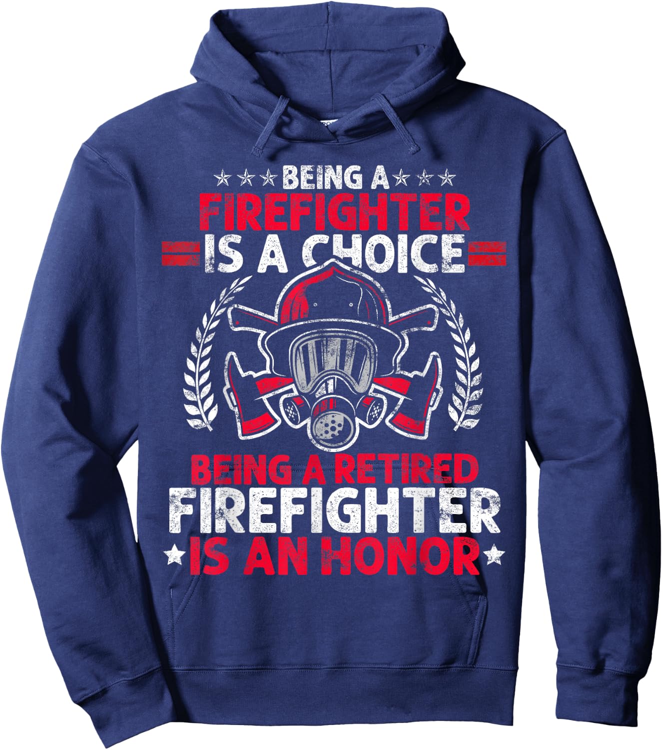 Heroic Fireman Gift Retired Firefighter Hoodie - Hoodie | Navy