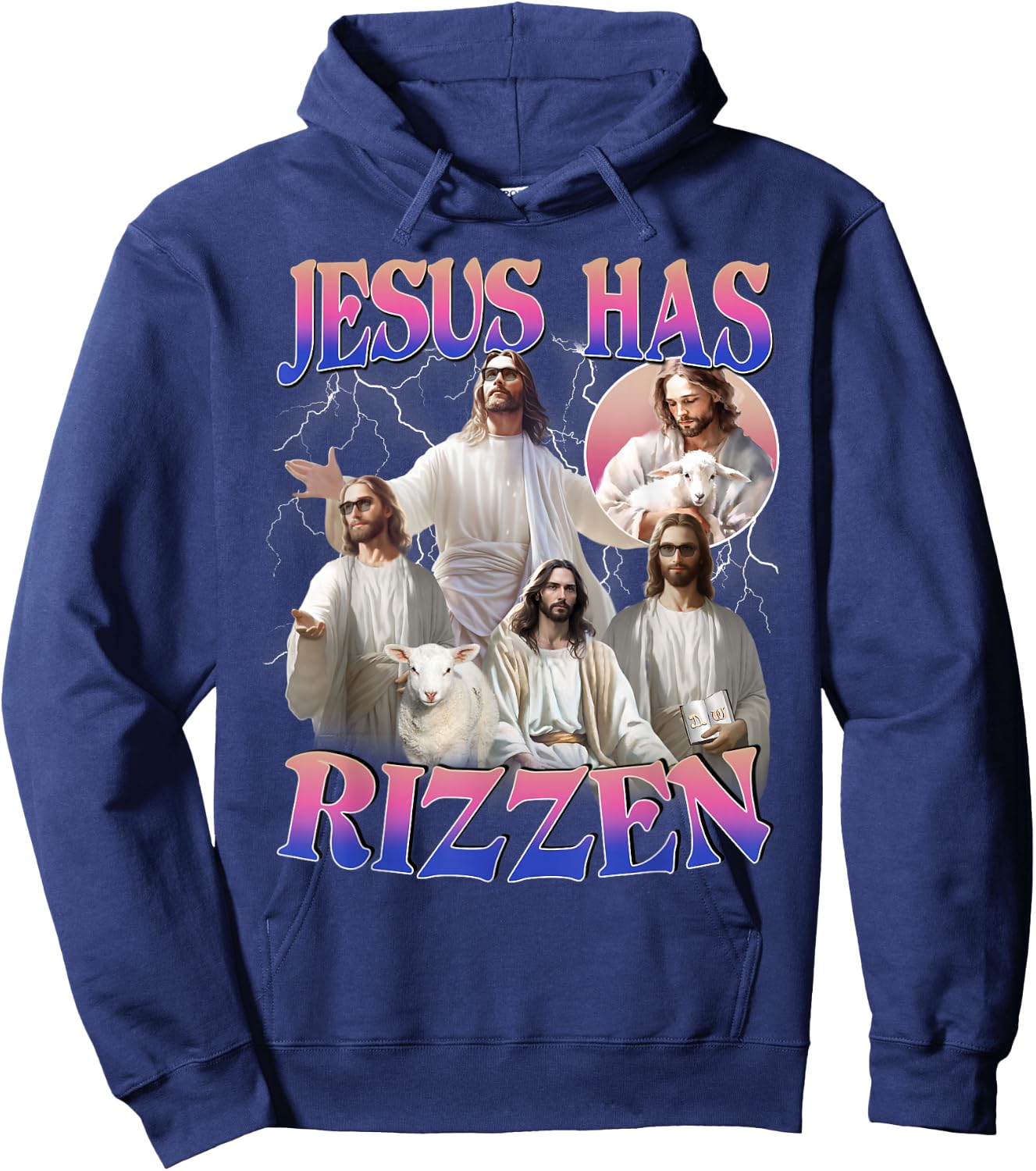 Jesus Has Rizzen He Is Risen Easter Day Christian Men Women Hoodie - Hoodie | Navy