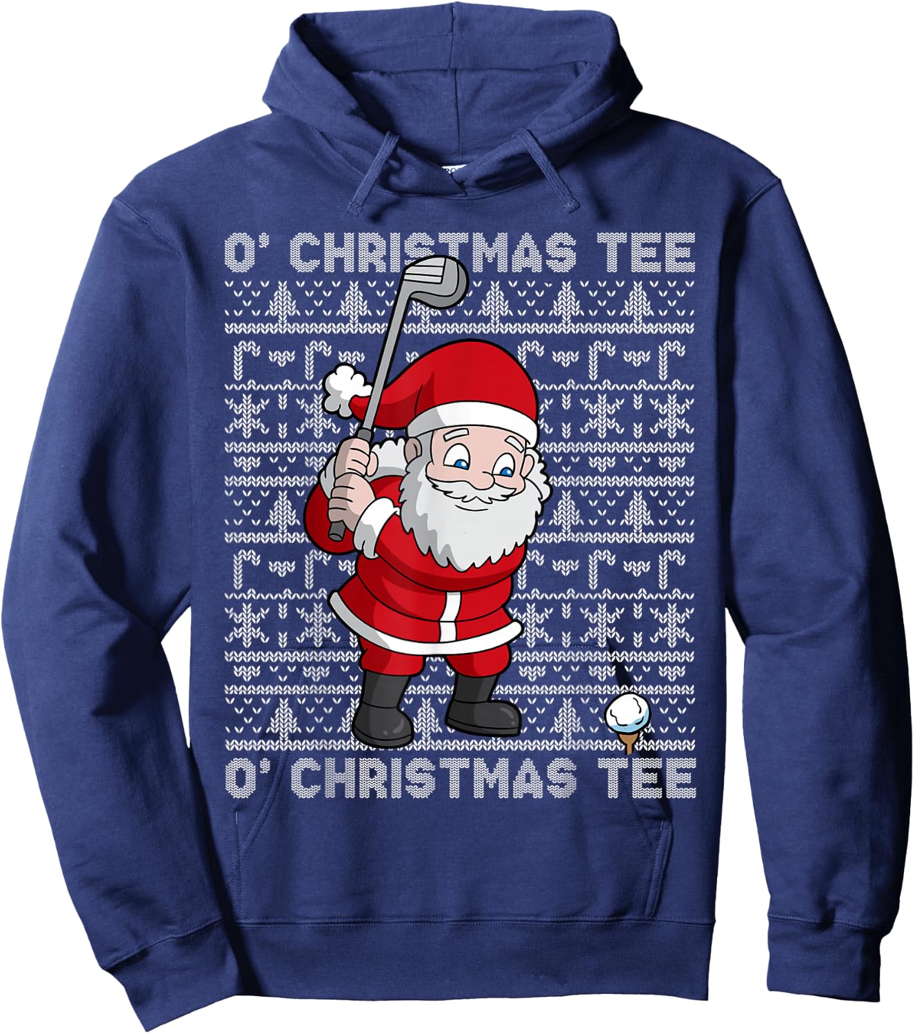 Golf Santa Claus O' Christmas Golfing Golfer Humor Men Hoodie - Hoodie | Navy