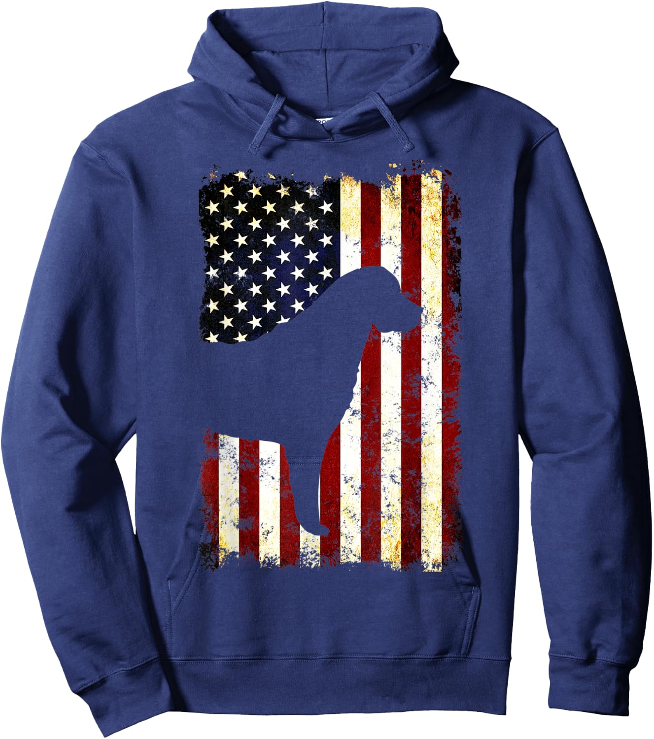 Chesapeake Bay Retriever Silhouette American Flag Hoodie - Hoodie | Navy