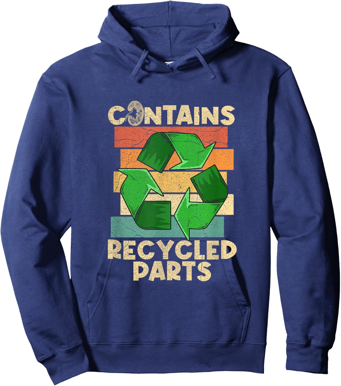 Organ Donation Design Kidney Transplant for -Adults, Black, Small, Short Sleeve, Classic Fit Hoodie - Hoodie | Navy