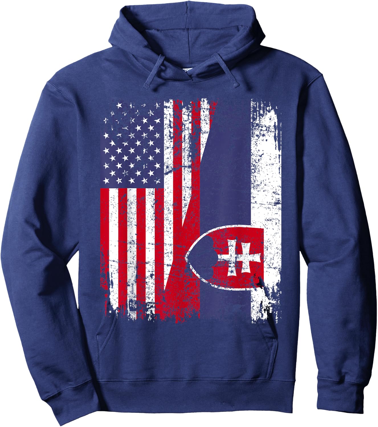 SLOVAK ROOTS | Half American Flag | SLOVAKIA FLAG Hoodie - Hoodie | Navy