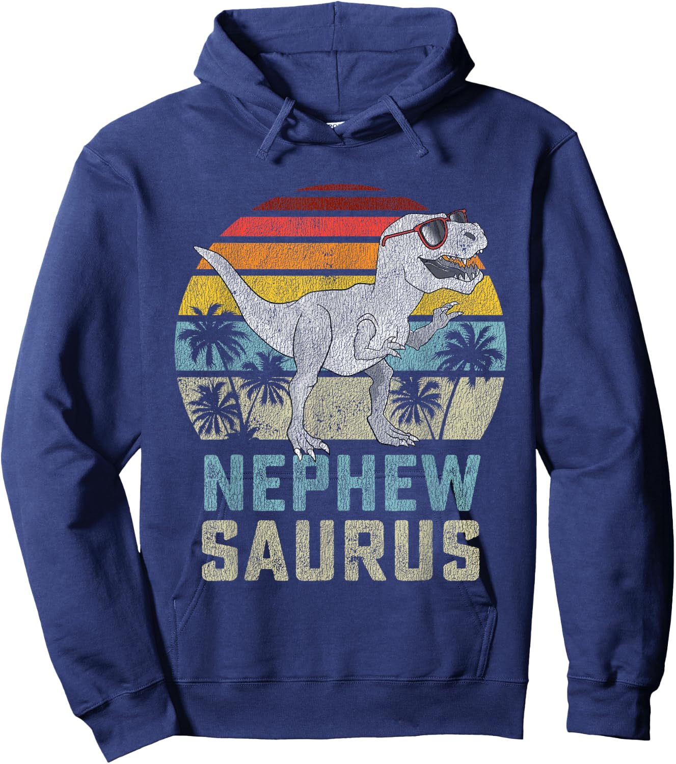 Nephewsaurus T Rex Dinosaur Nephew Saurus Family Matching Hoodie - Hoodie | Navy