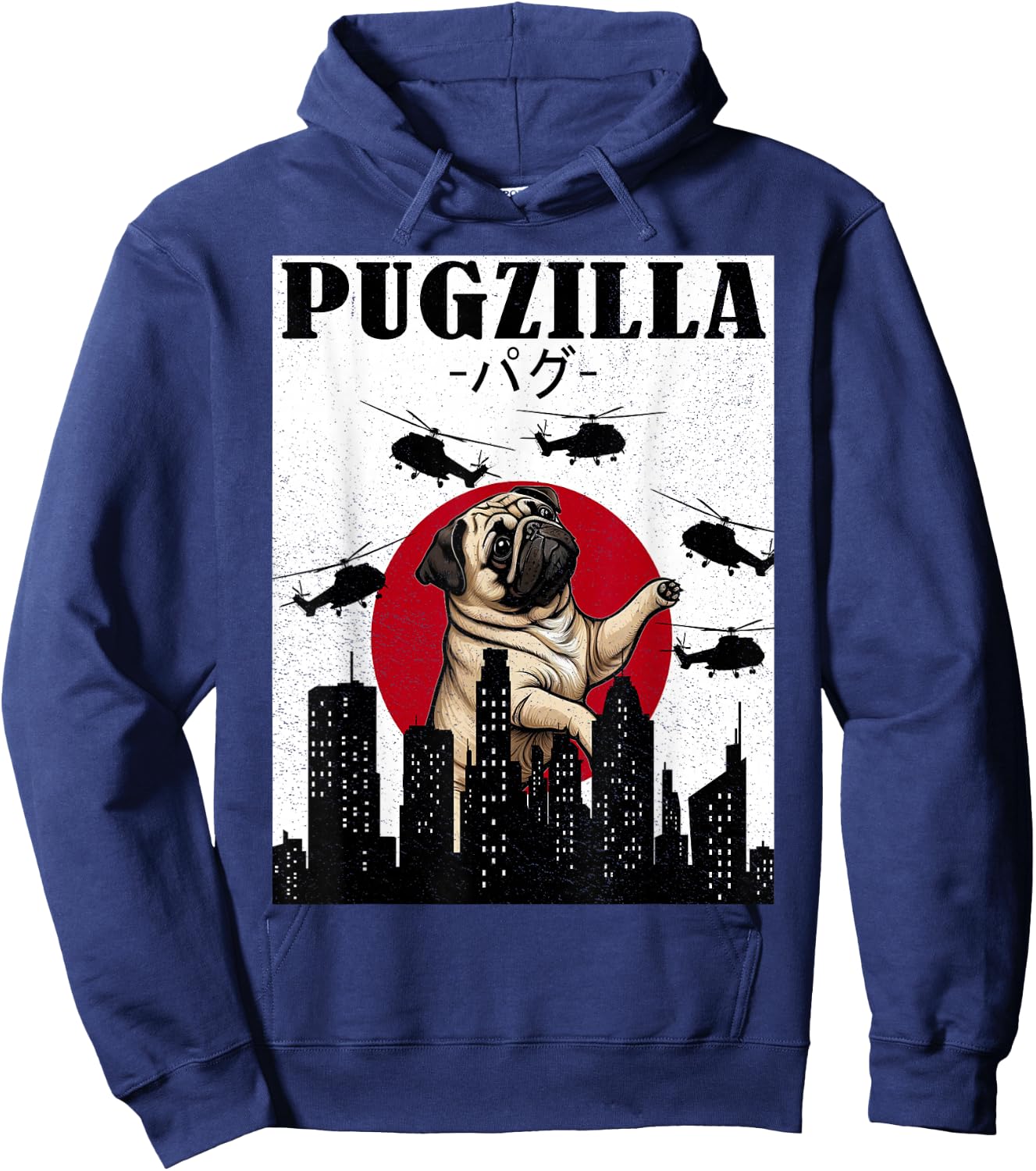 Pug Shirt Funny Pug Owner Pugzilla Dog Lover Funny Hoodie - Hoodie | Navy