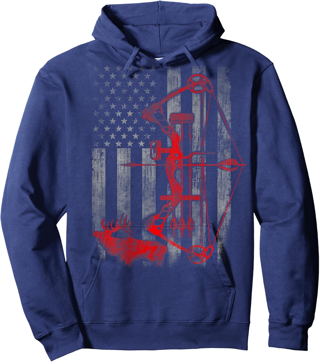 Bow Deer hunting flag Archery Hoodie - Hoodie | Navy