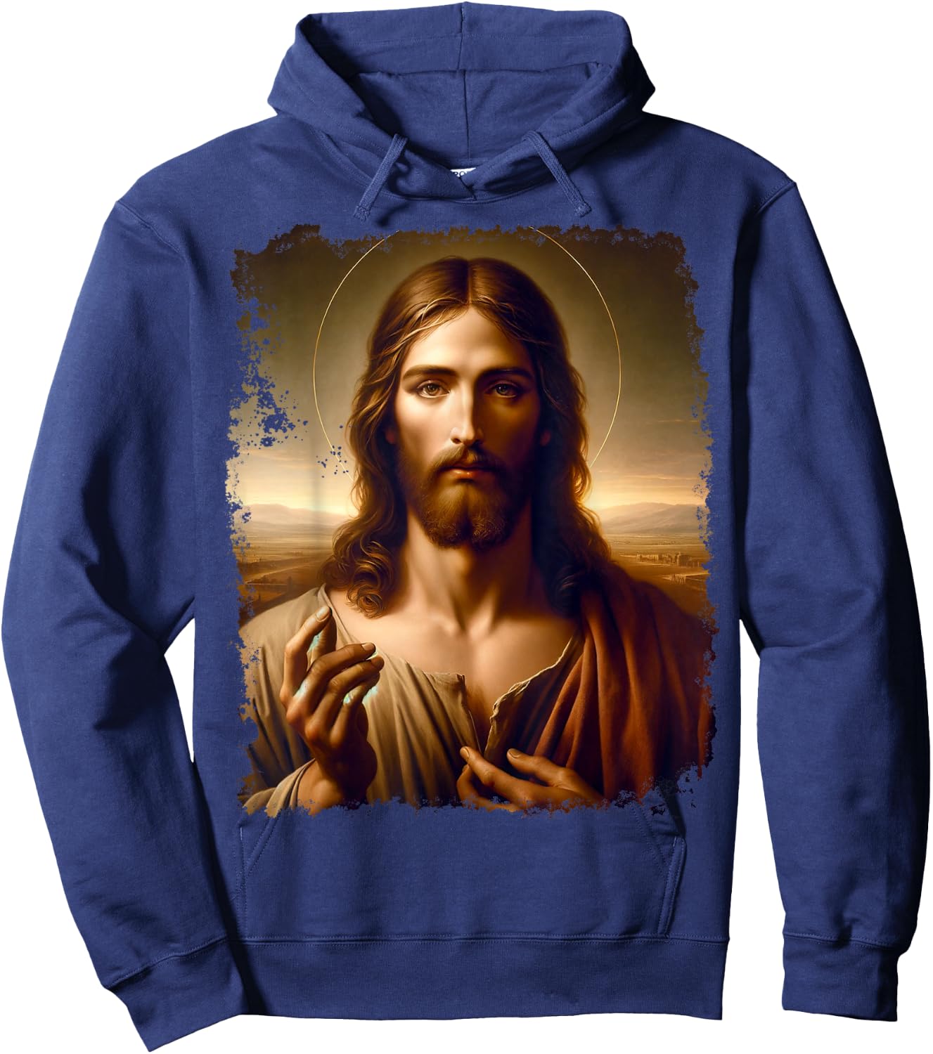 Renaissance Jesus Christ Spiritual Leader Portrait Art Hoodie - Hoodie | Navy