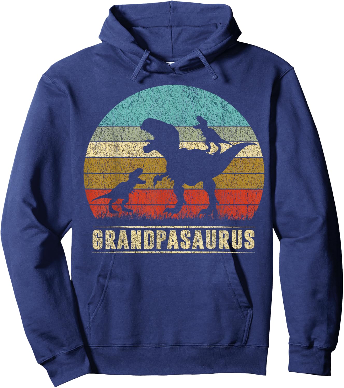 Grandpa Dinosaur Grandpasaurus 2 Two kids Father's Day Hoodie - Hoodie | Navy