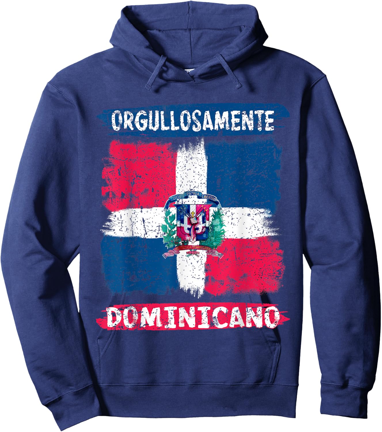 Dominican Republic Flag Painted Orgullosamente Dominicano Hoodie - Hoodie | Navy