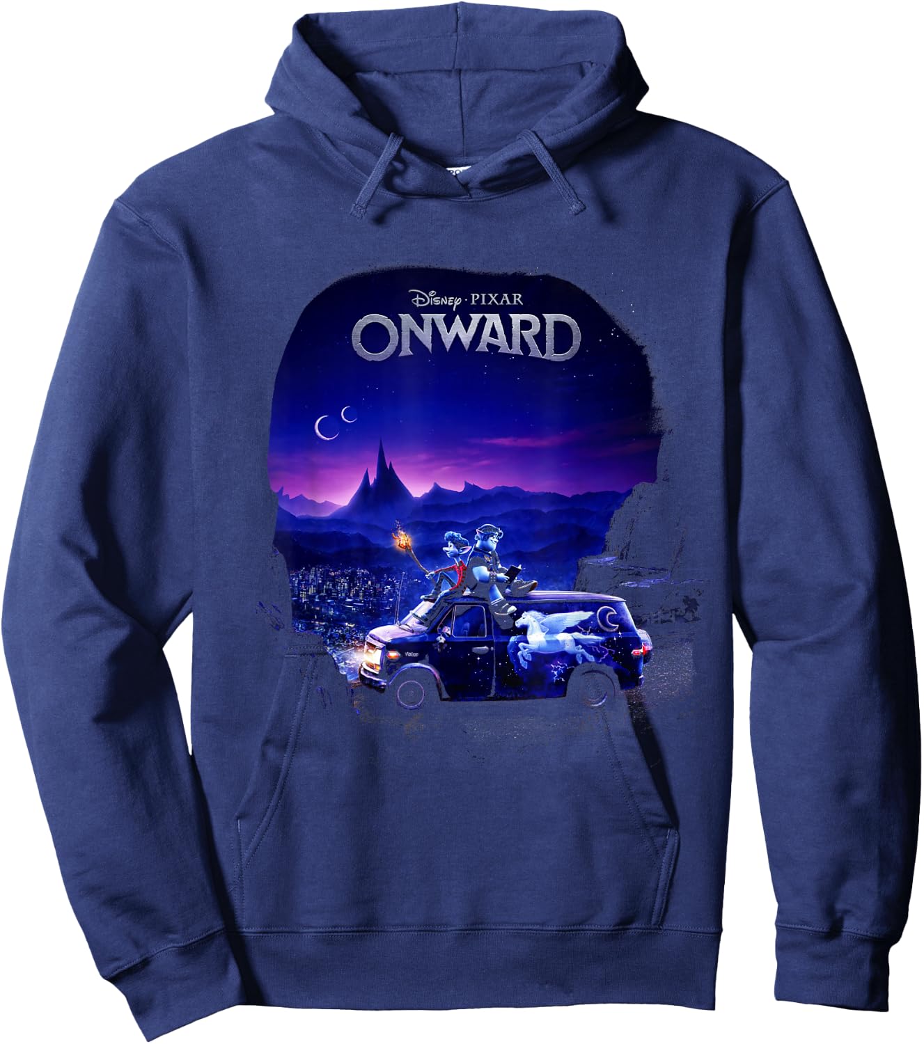 Disney Pixar Onward Poster Fade Hoodie - Hoodie | Navy