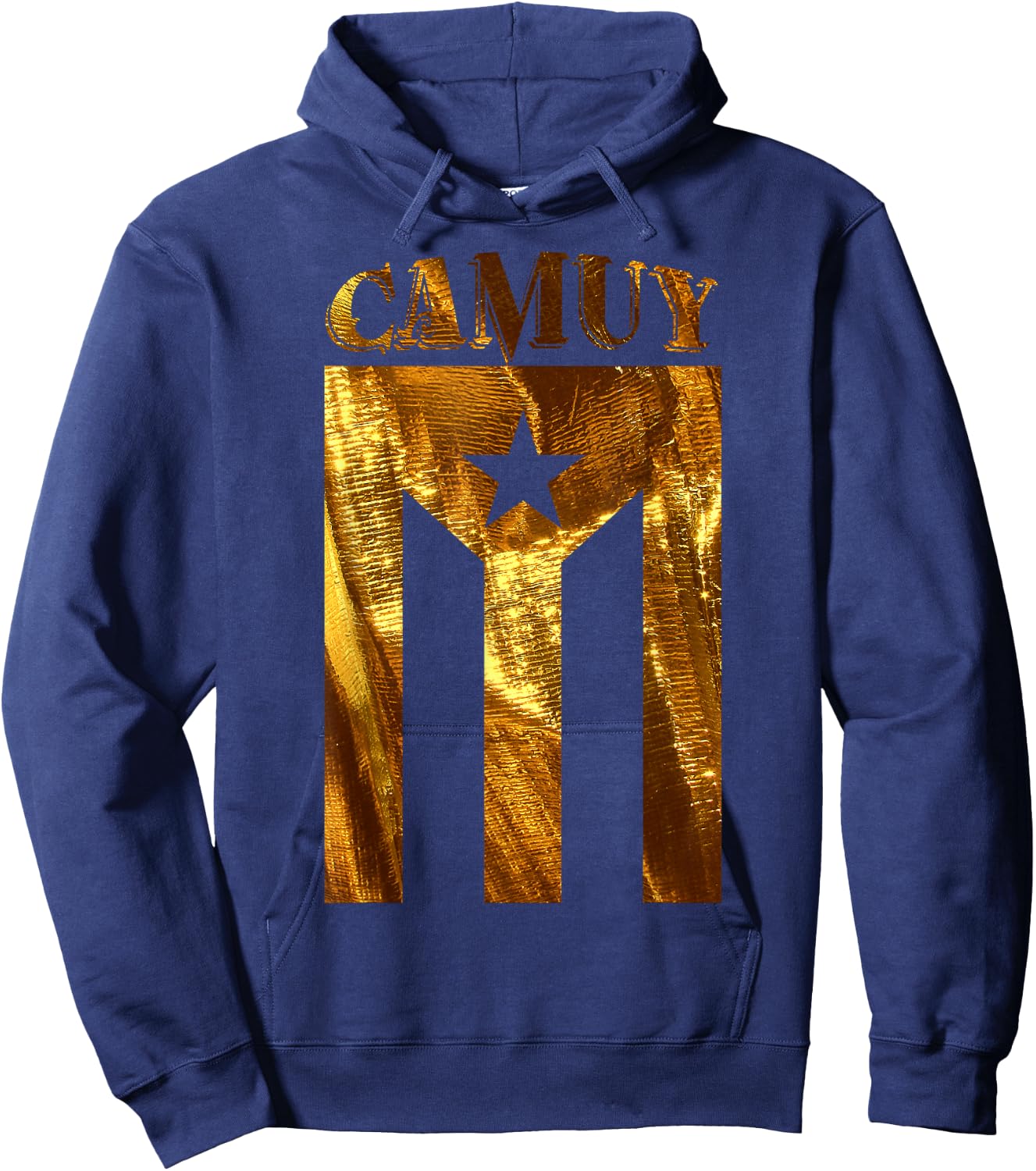 Puerto Rican Camuy Gold Boricua, Puerto Rico Flag Shirt Hoodie - Hoodie | Navy