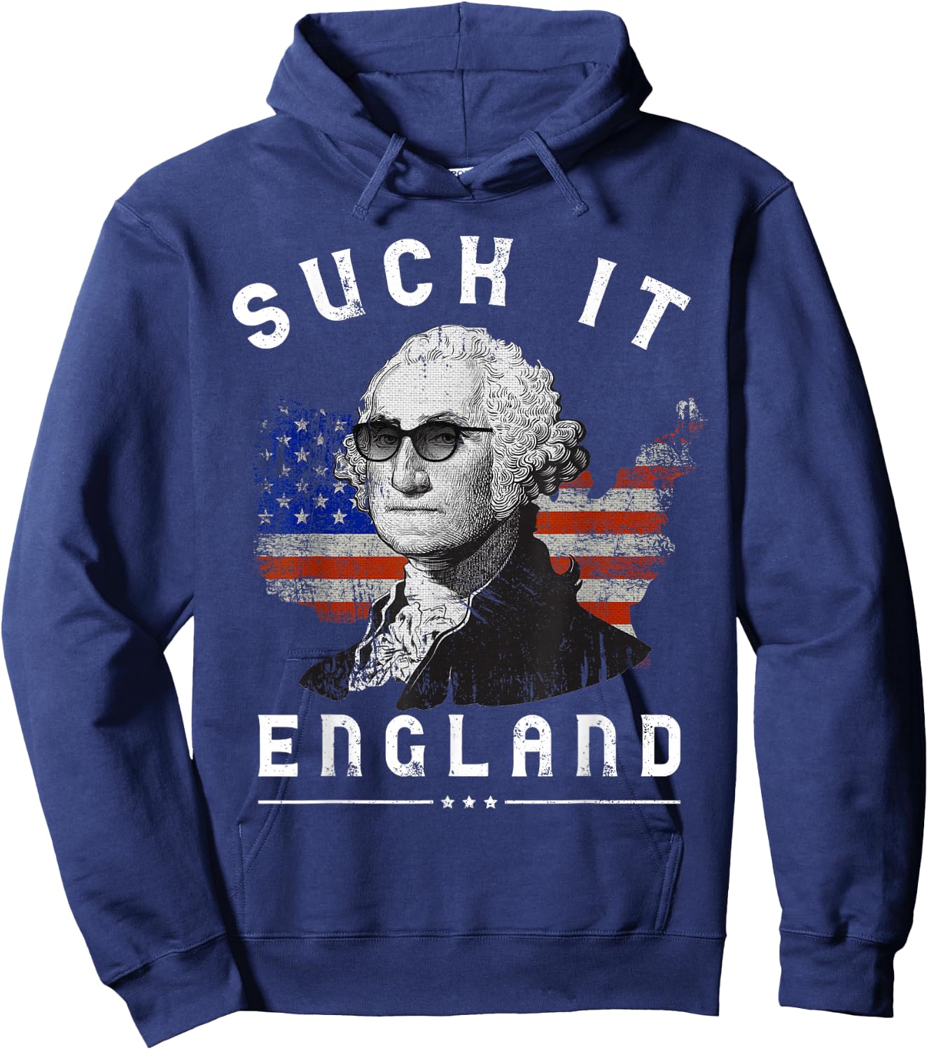 Suck It England Funny 4th of July George Washington 1776 Men Hoodie - Hoodie | Navy