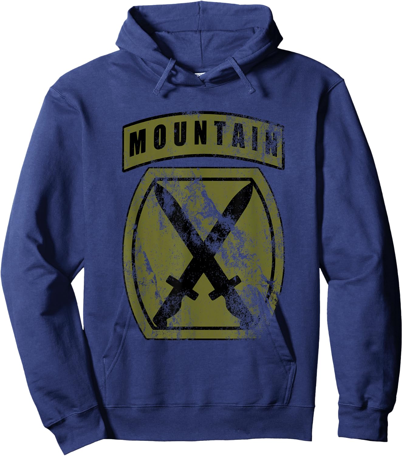 10th Mountain Division Patch 10th MTN OD Green Camo vintage Hoodie - Hoodie | Navy