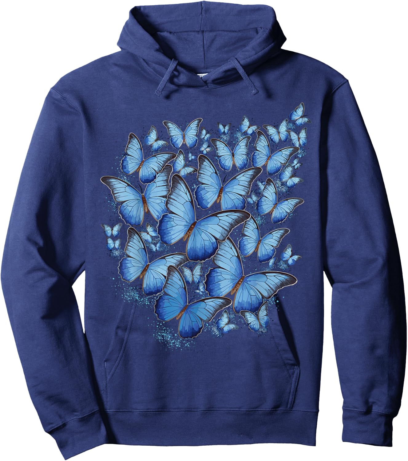 Blue Butterfly Art Garden Butterflies Hoodie - Hoodie | Navy