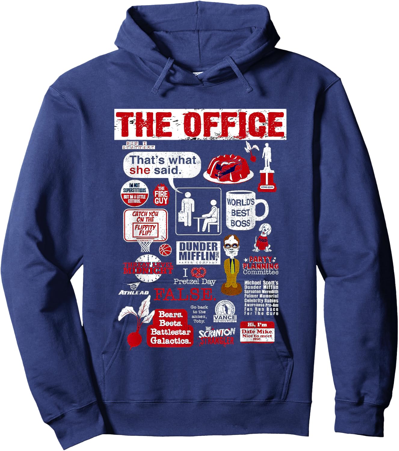 The Office Quote Mash-Up Vintage Funny Hoodie - Hoodie | Navy
