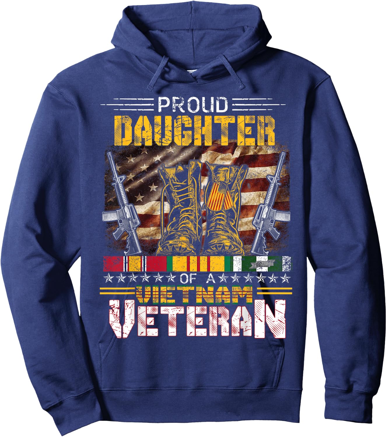 Proud Daughter Of A Vietnam Veteran Shirt | Vietnam War Vet Hoodie - Hoodie | Navy