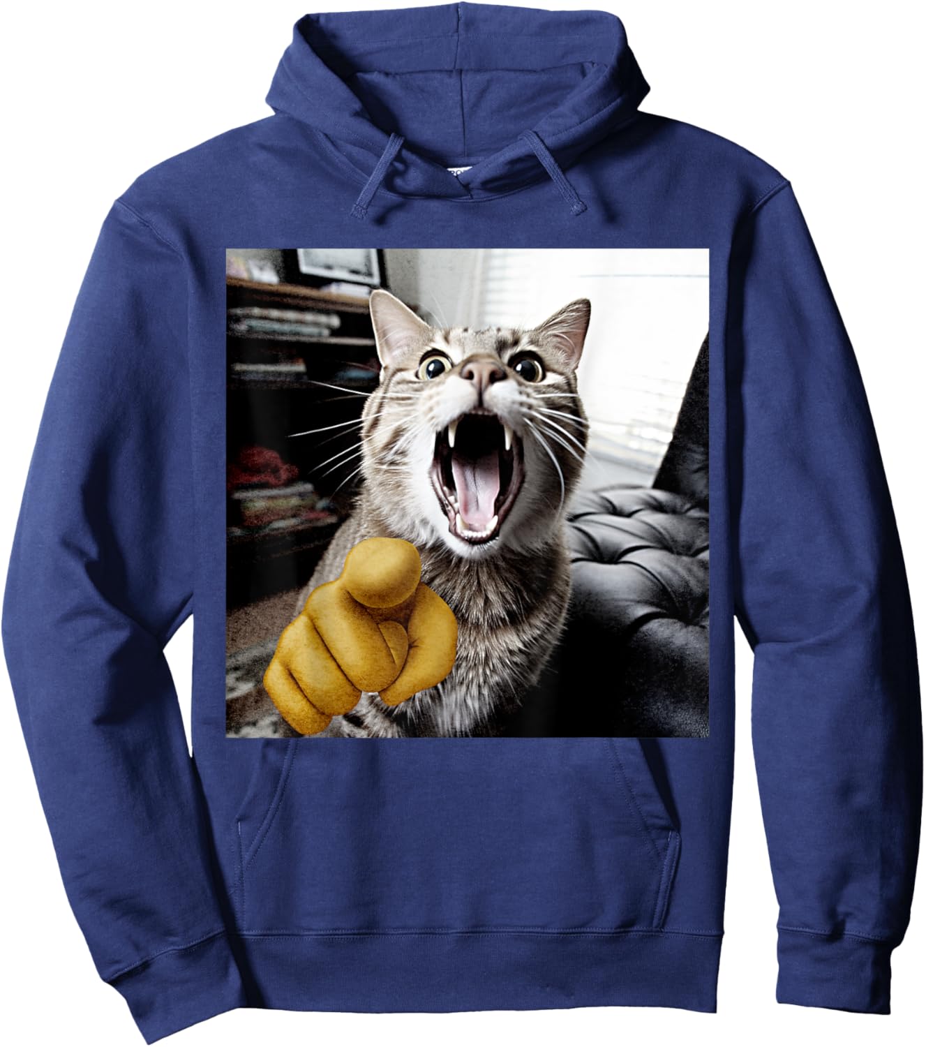 Funny Cat Laughing at You Women Boys Kids Cat Lovers Hoodie - Hoodie | Navy