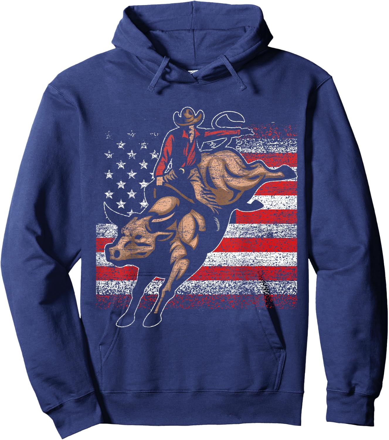 USA Bull Rider Cowboy Hoodie - Hoodie | Navy