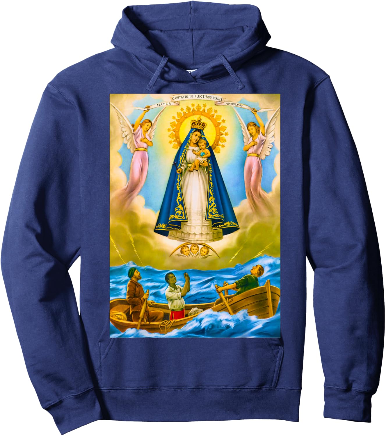 AfroCuban Religious Virgin Caridad del Cobre Cuba Santeria Oshun -Adults Black Hoodie - Hoodie | Navy